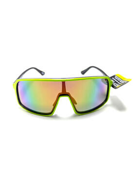 Body Glove WV0124 Polarized Multicolor Mirror Lens Green Black Shield Sunglasses